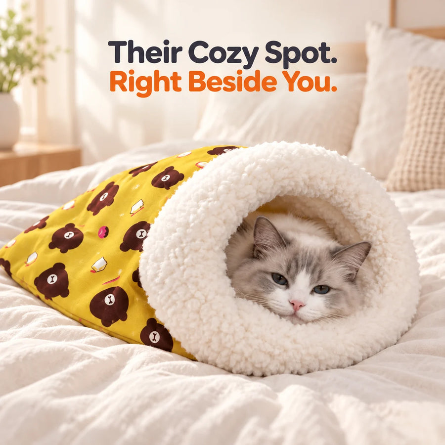 Cozy Cat Sleeping Bag Bed – Four Colors