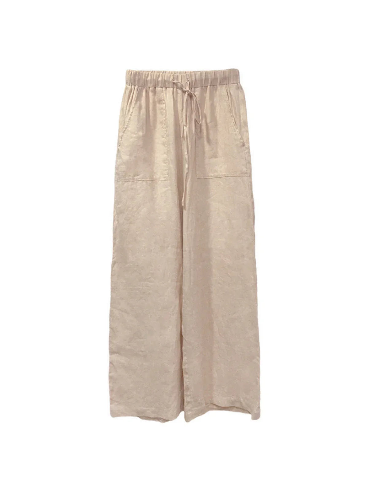 Women's Premium Linen High-Waisted Straight-Leg Trousers