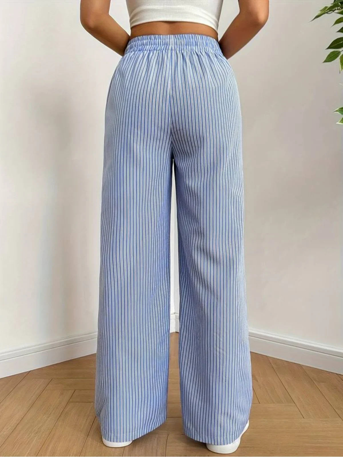 Men's Casual Cotton Striped Trousers - Comfortable Fit