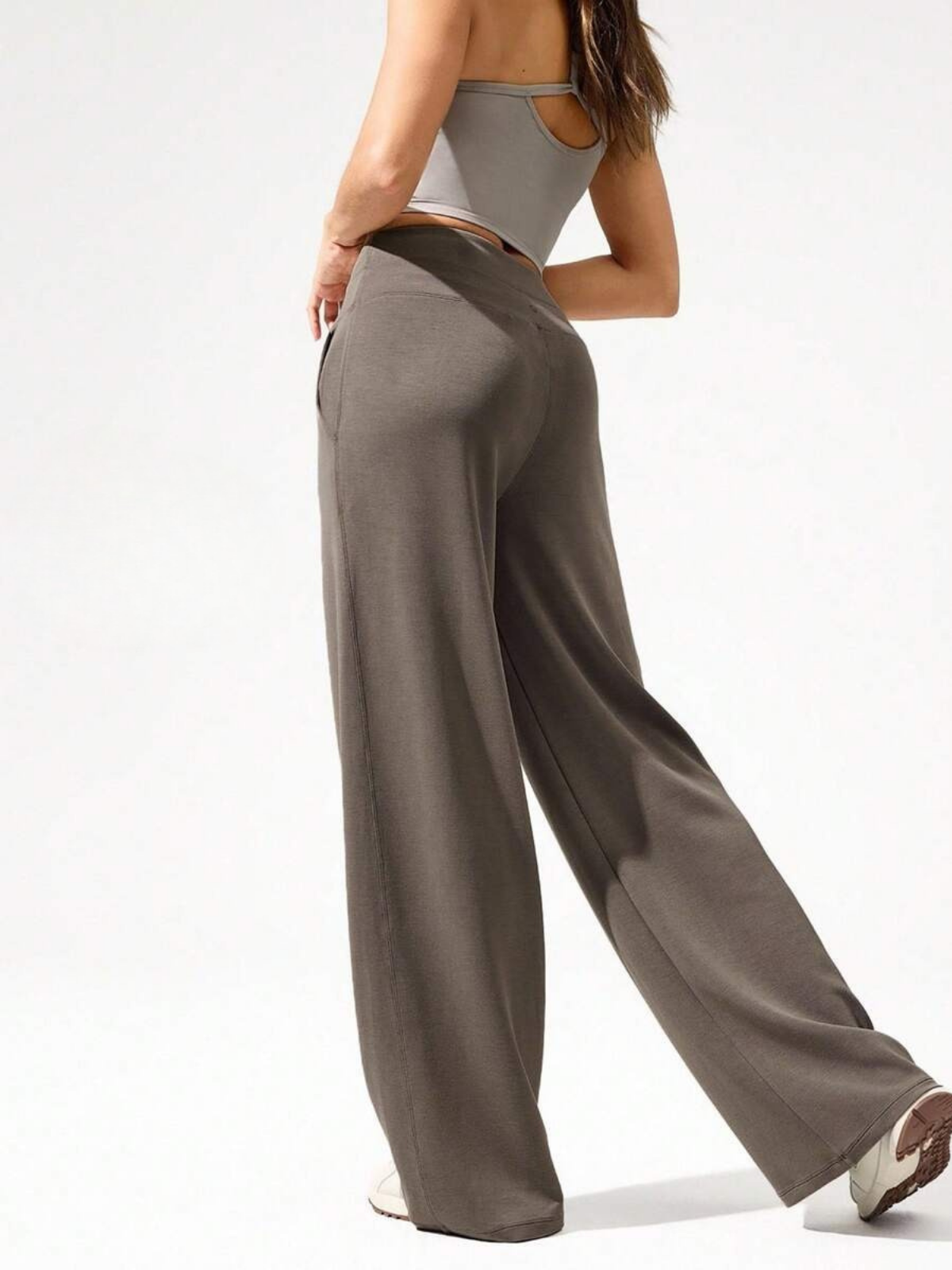 High-Waisted Modal Silk Wide-Leg Lounge Pants with Pockets