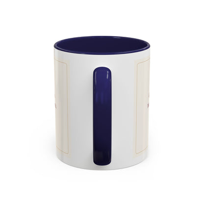 STAPLE Good Friends, Warm Moments 11 oz mug in Navy, handle view; digital Printify mockup.