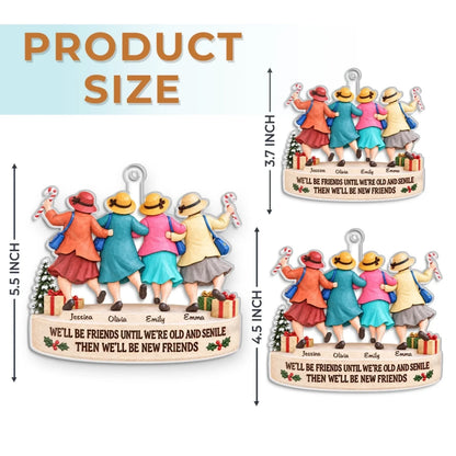 Friends acrylic ornament height guide for 3.7, 4.5 and 5.5 inches