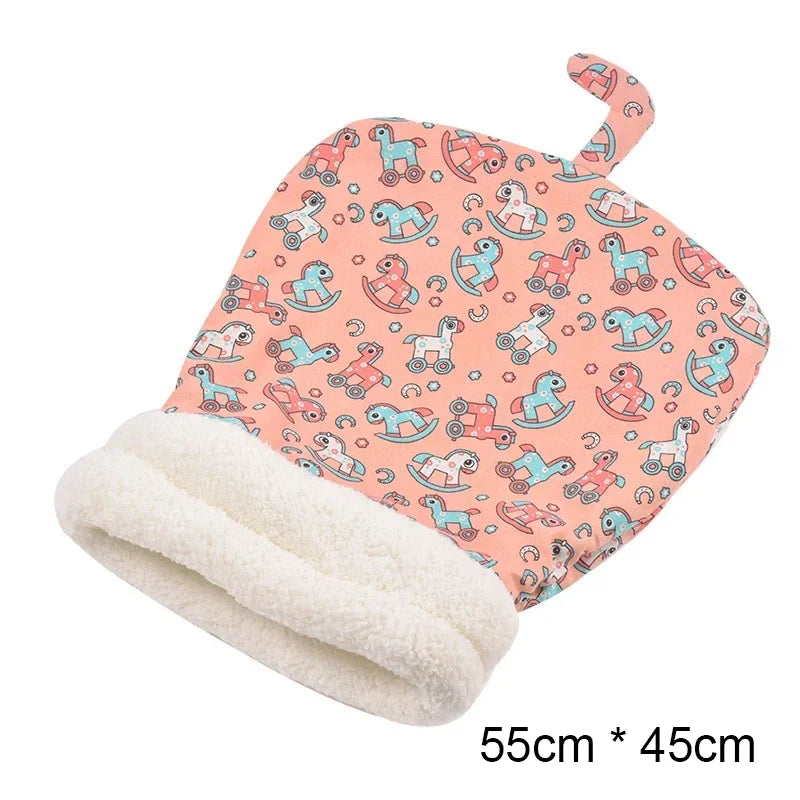 Pink cat sleeping bag with elephant print