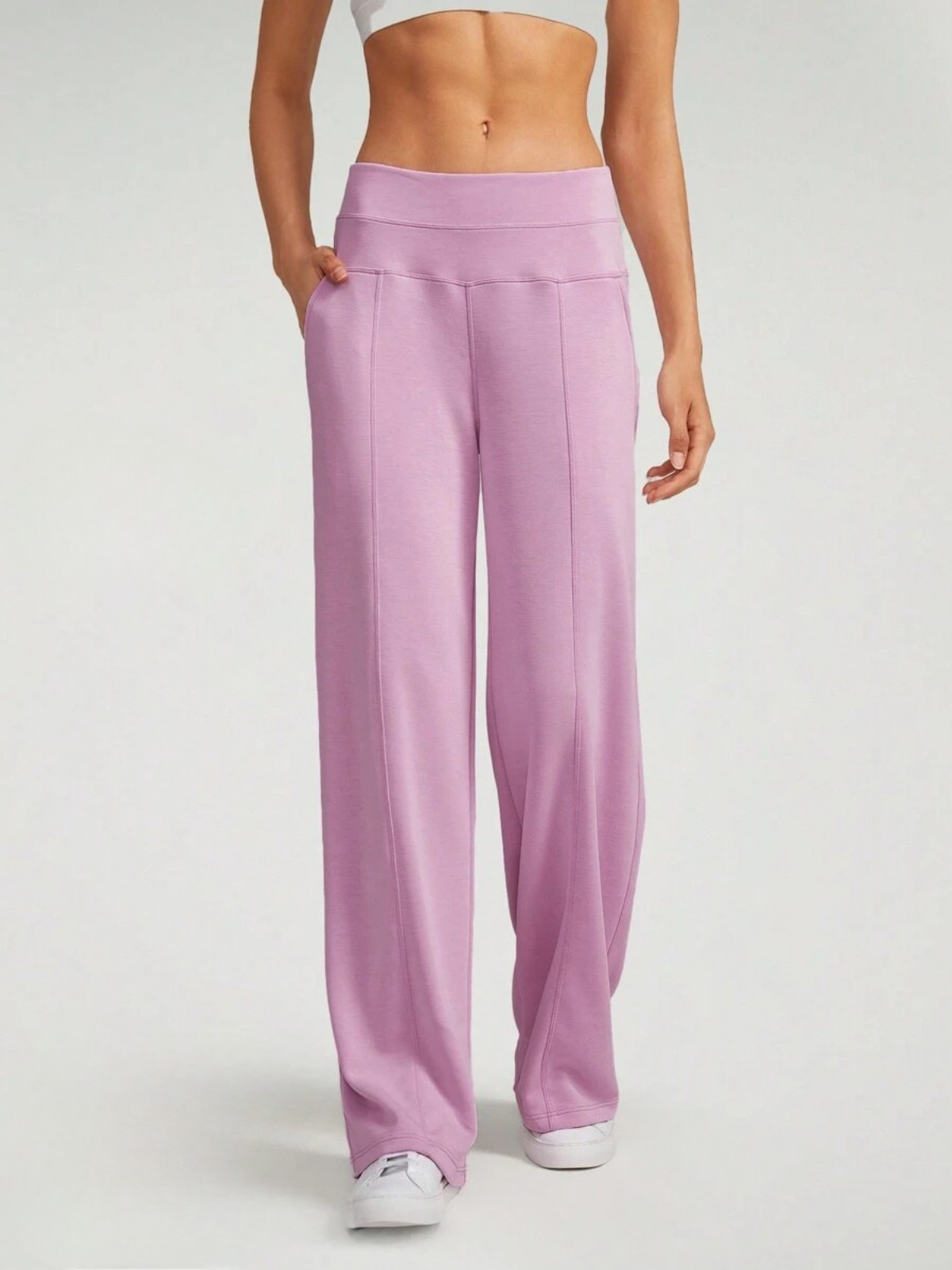 High-Waisted Modal Silk Wide-Leg Lounge Pants with Pockets