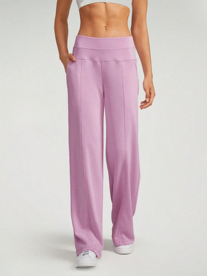 High-Waisted Modal Silk Wide-Leg Lounge Pants with Pockets