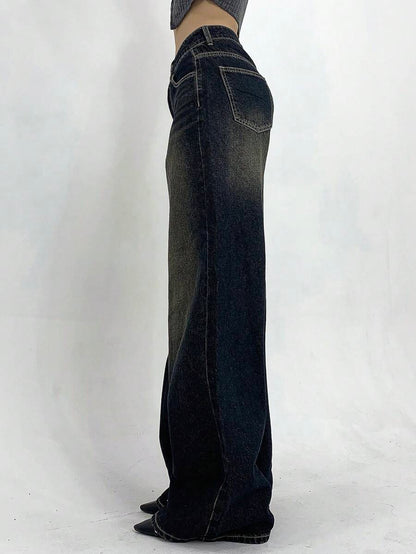 Women's Low Waist Straight Leg Denim Jeans