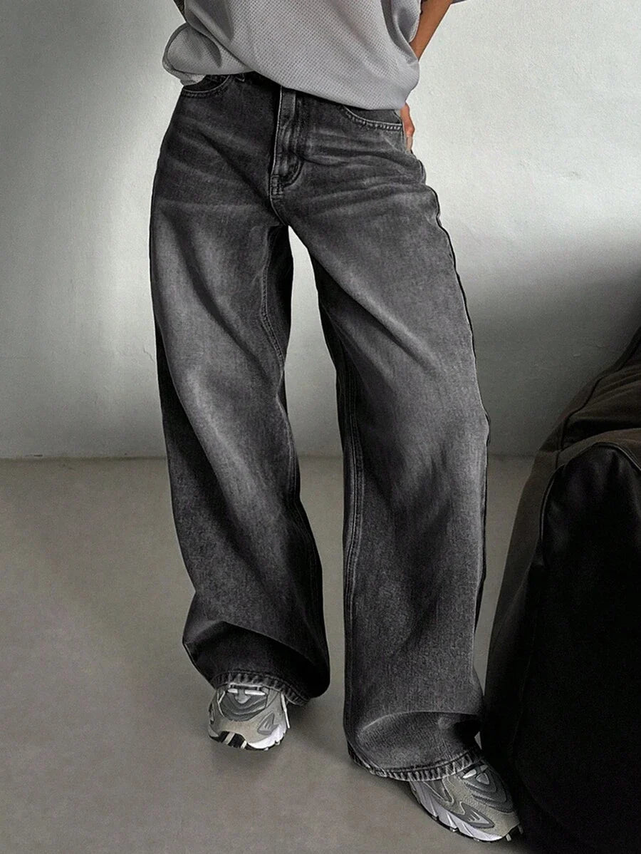 Women's Low Waist Straight Leg Denim Jeans
