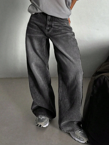 Women's Low Waist Straight Leg Denim Jeans