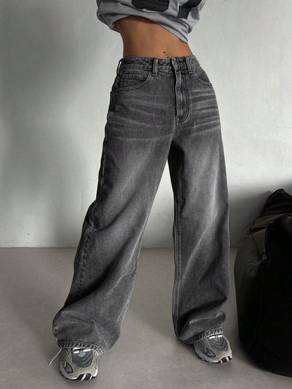 Women's Low Waist Straight Leg Denim Jeans