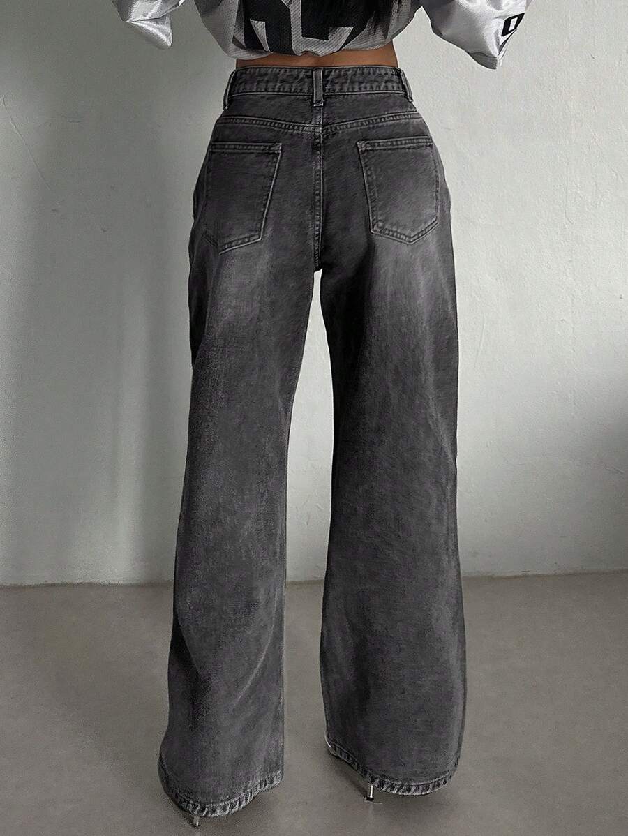 Women's Low Waist Straight Leg Denim Jeans