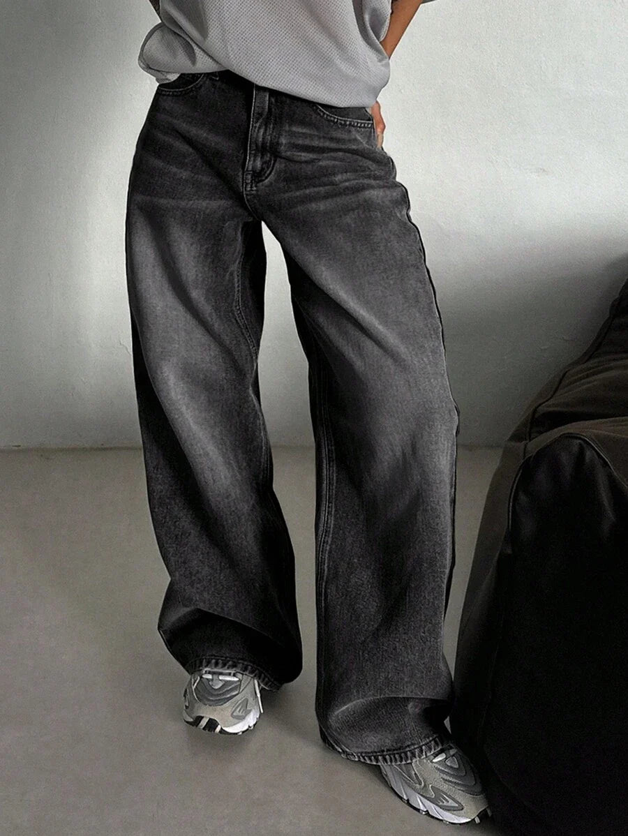 Women's Low Waist Straight Leg Denim Jeans