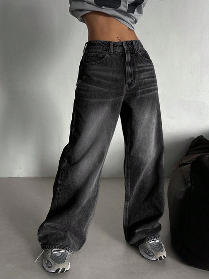 Women's Low Waist Straight Leg Denim Jeans