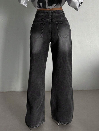 Women's Low Waist Straight Leg Denim Jeans