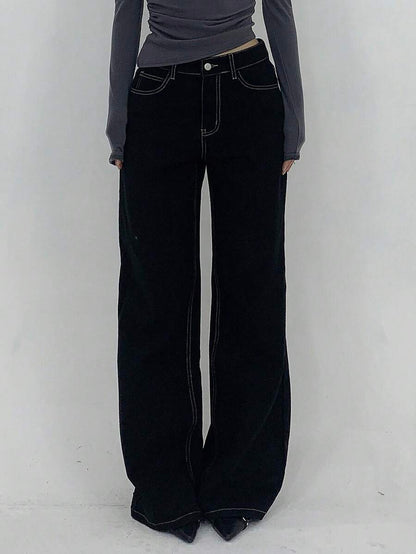Women's Low Waist Straight Leg Denim Jeans