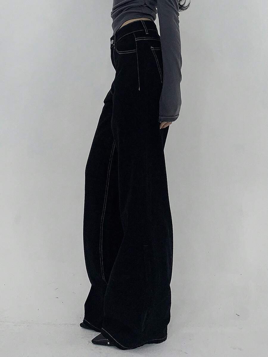 Women's Low Waist Straight Leg Denim Jeans