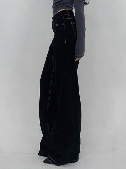 Women's Low Waist Straight Leg Denim Jeans