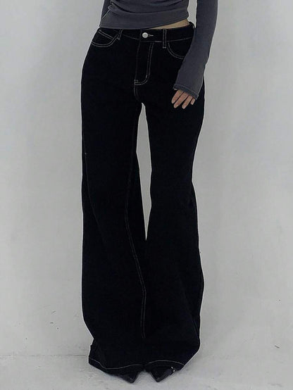 Women's Low Waist Straight Leg Denim Jeans