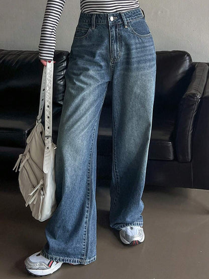 Women's Low Waist Straight Leg Denim Jeans
