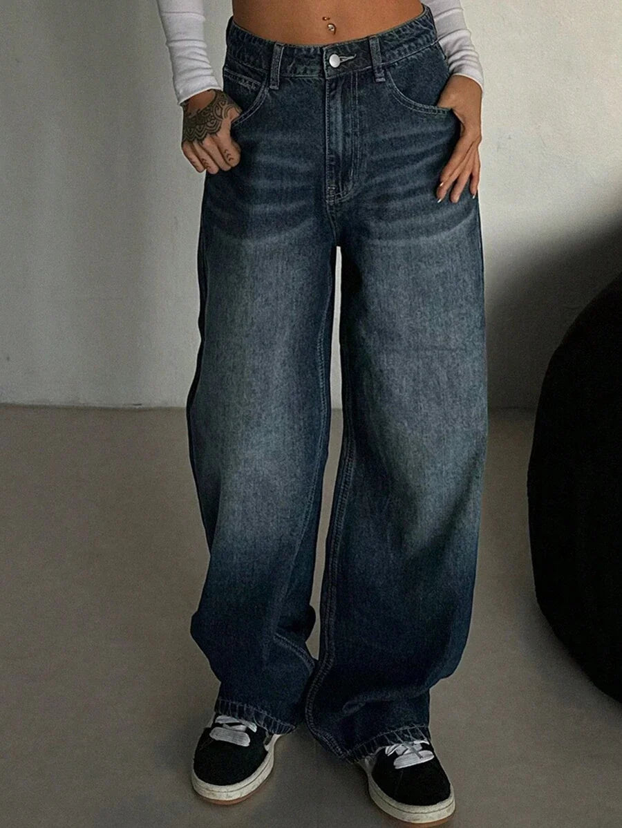 Women's Low Waist Straight Leg Denim Jeans