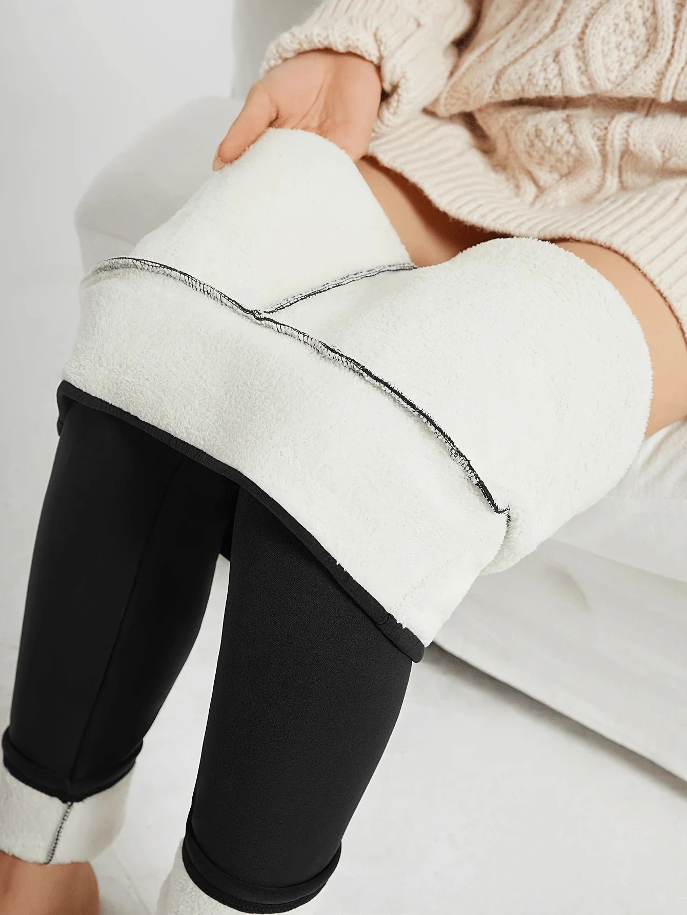 Premium Cozy Knit High-Waisted Leggings for Running, Yoga, and Everyday Workouts