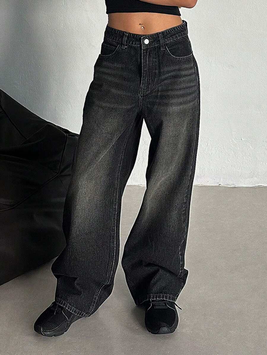Women's Low Waist Straight Leg Denim Jeans