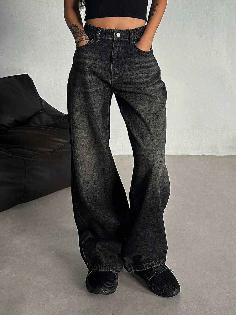 Women's Low Waist Straight Leg Denim Jeans