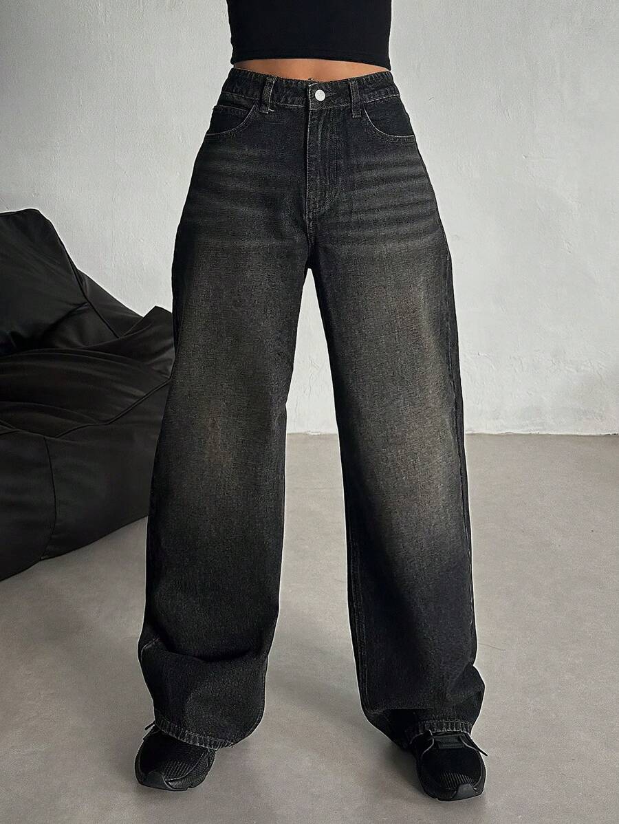 Women's Low Waist Straight Leg Denim Jeans