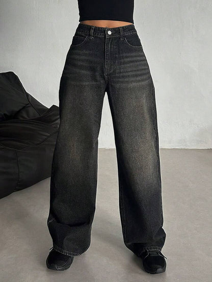 Women's Low Waist Straight Leg Denim Jeans