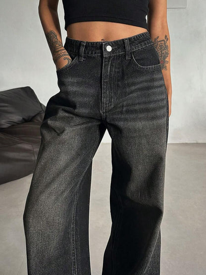 Women's Low Waist Straight Leg Denim Jeans
