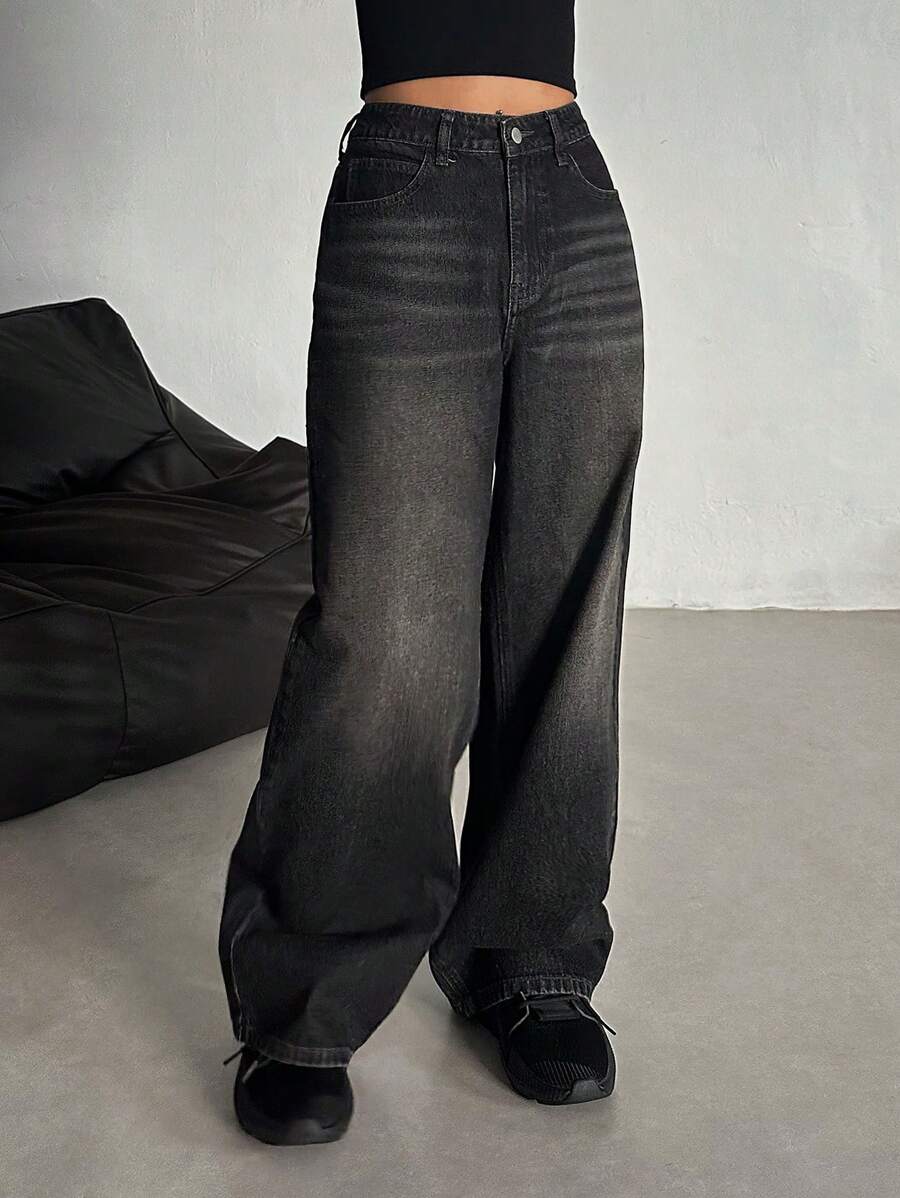 Women's Low Waist Straight Leg Denim Jeans