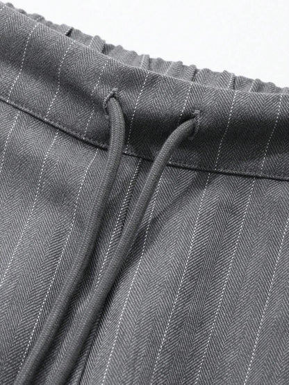 Women's Minimalist Wide Leg Casual Trousers - Solid Color Loose Fit Mid-Waist Pants
