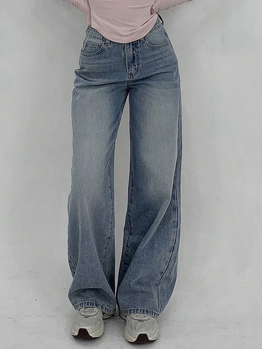 Women's Low Waist Straight Leg Denim Jeans