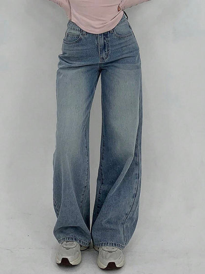 Women's Low Waist Straight Leg Denim Jeans