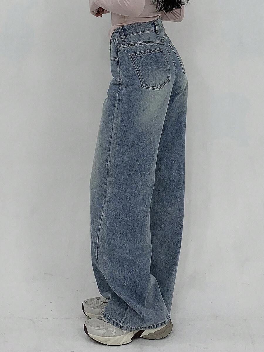 Women's Low Waist Straight Leg Denim Jeans