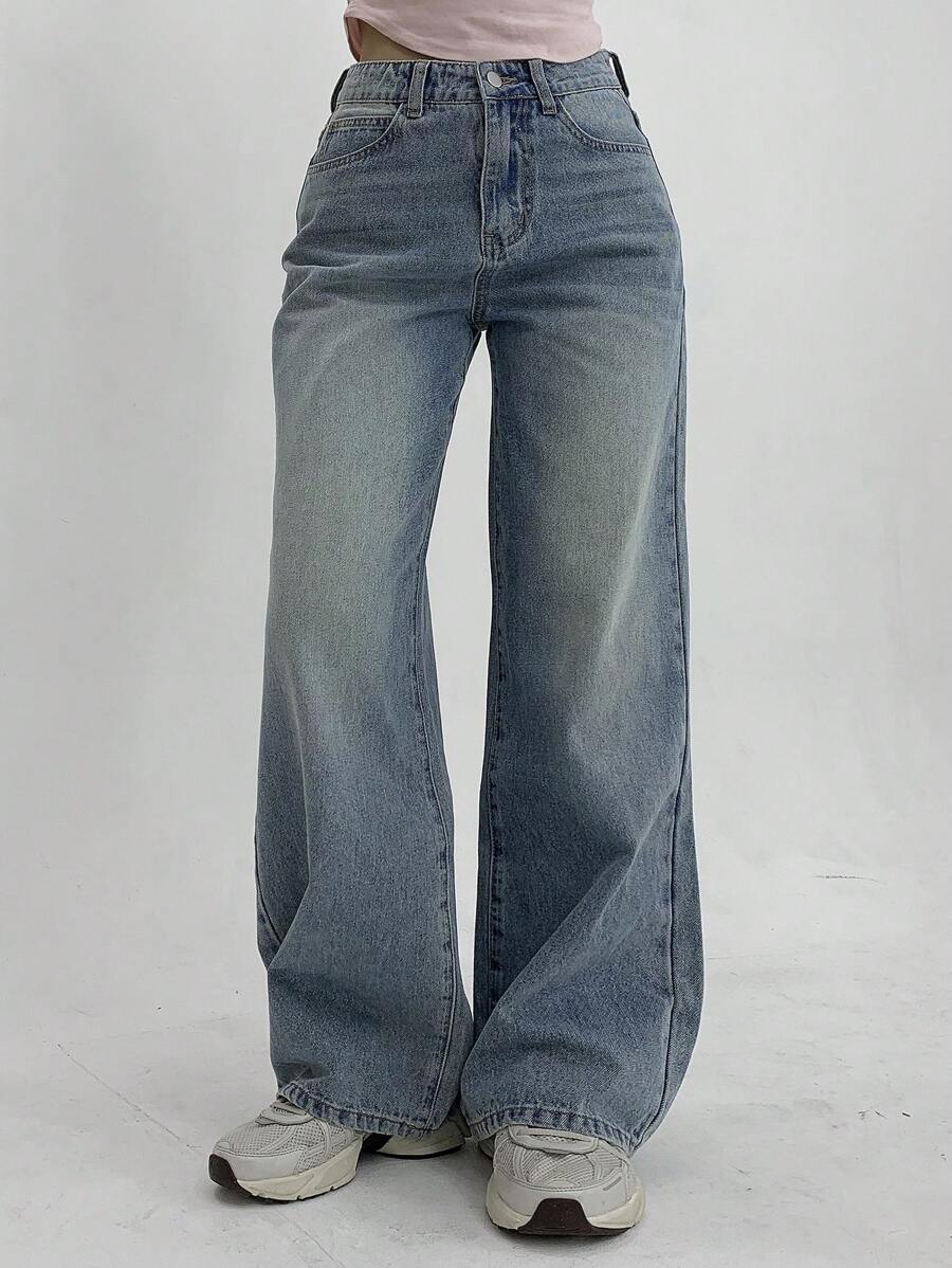 Women's Low Waist Straight Leg Denim Jeans