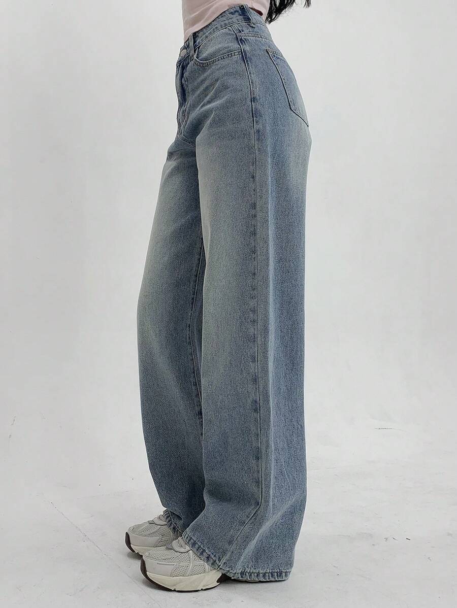 Women's Low Waist Straight Leg Denim Jeans