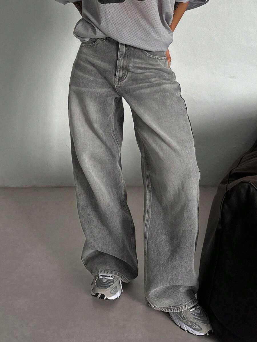 Women's Low Waist Straight Leg Denim Jeans