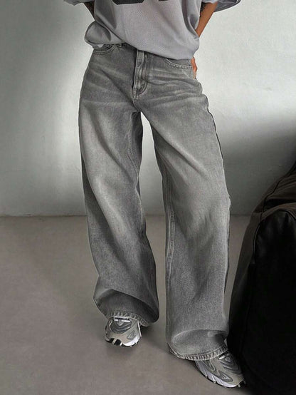 Women's Low Waist Straight Leg Denim Jeans
