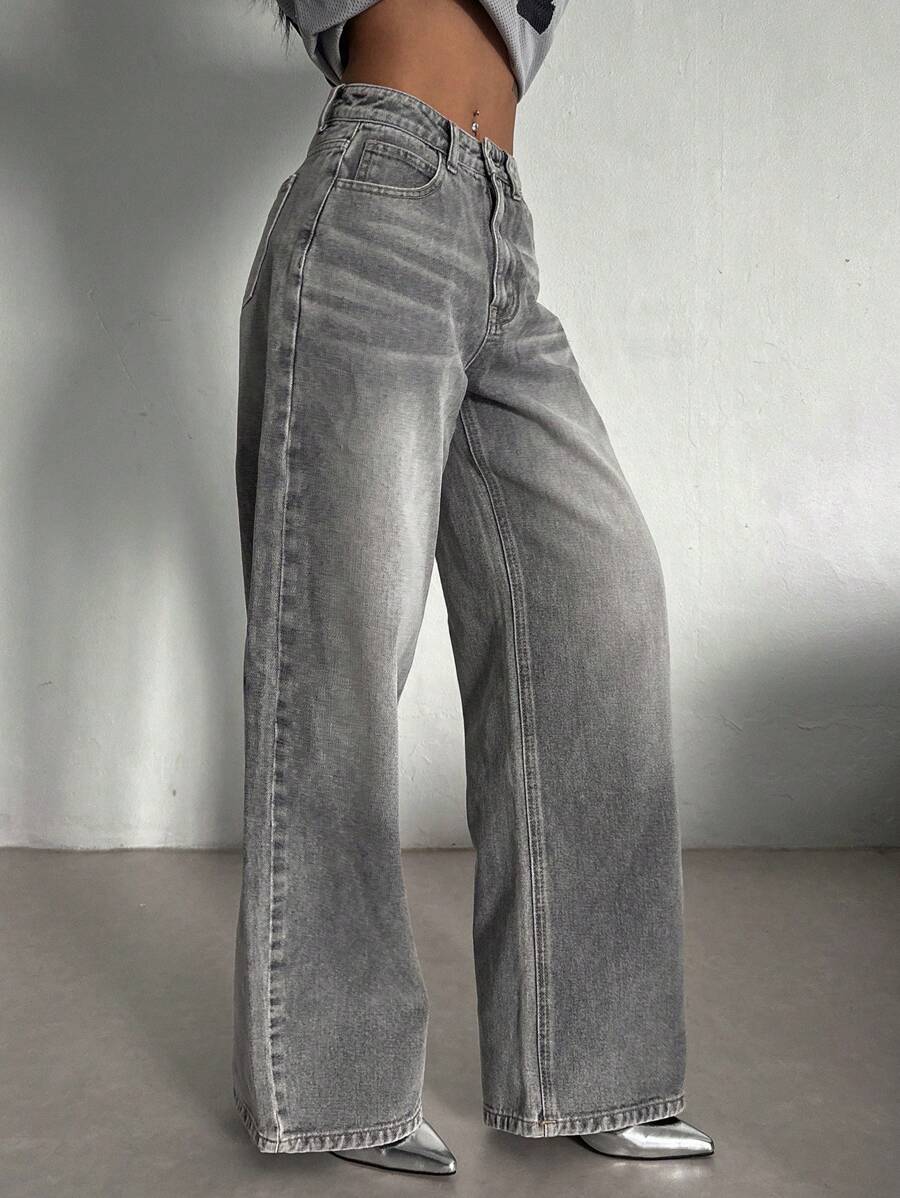 Women's Low Waist Straight Leg Denim Jeans