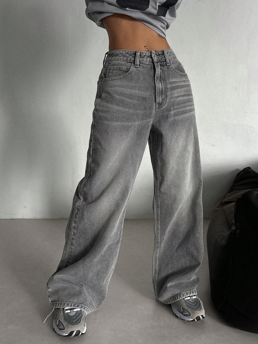Women's Low Waist Straight Leg Denim Jeans