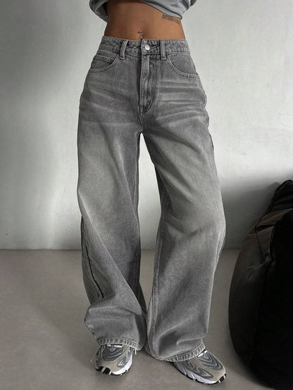 Women's Low Waist Straight Leg Denim Jeans