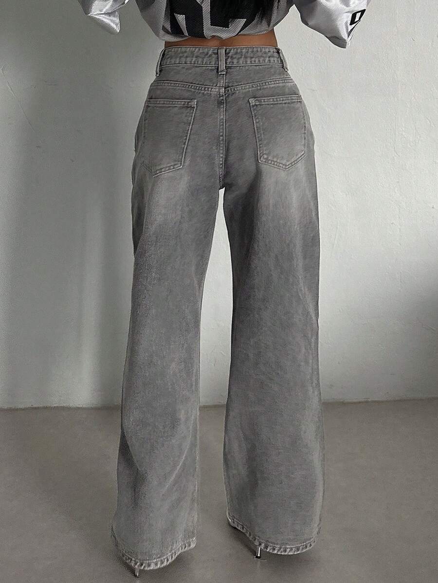 Women's Low Waist Straight Leg Denim Jeans