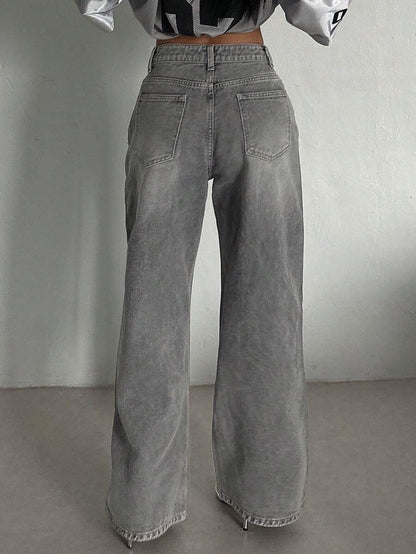 Women's Low Waist Straight Leg Denim Jeans