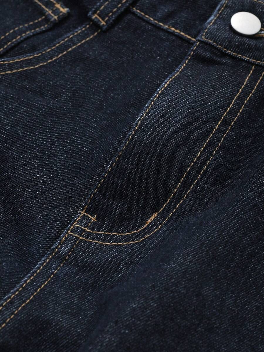 Women's Tall Mid-Rise Loose Straight Leg Denim Jeans