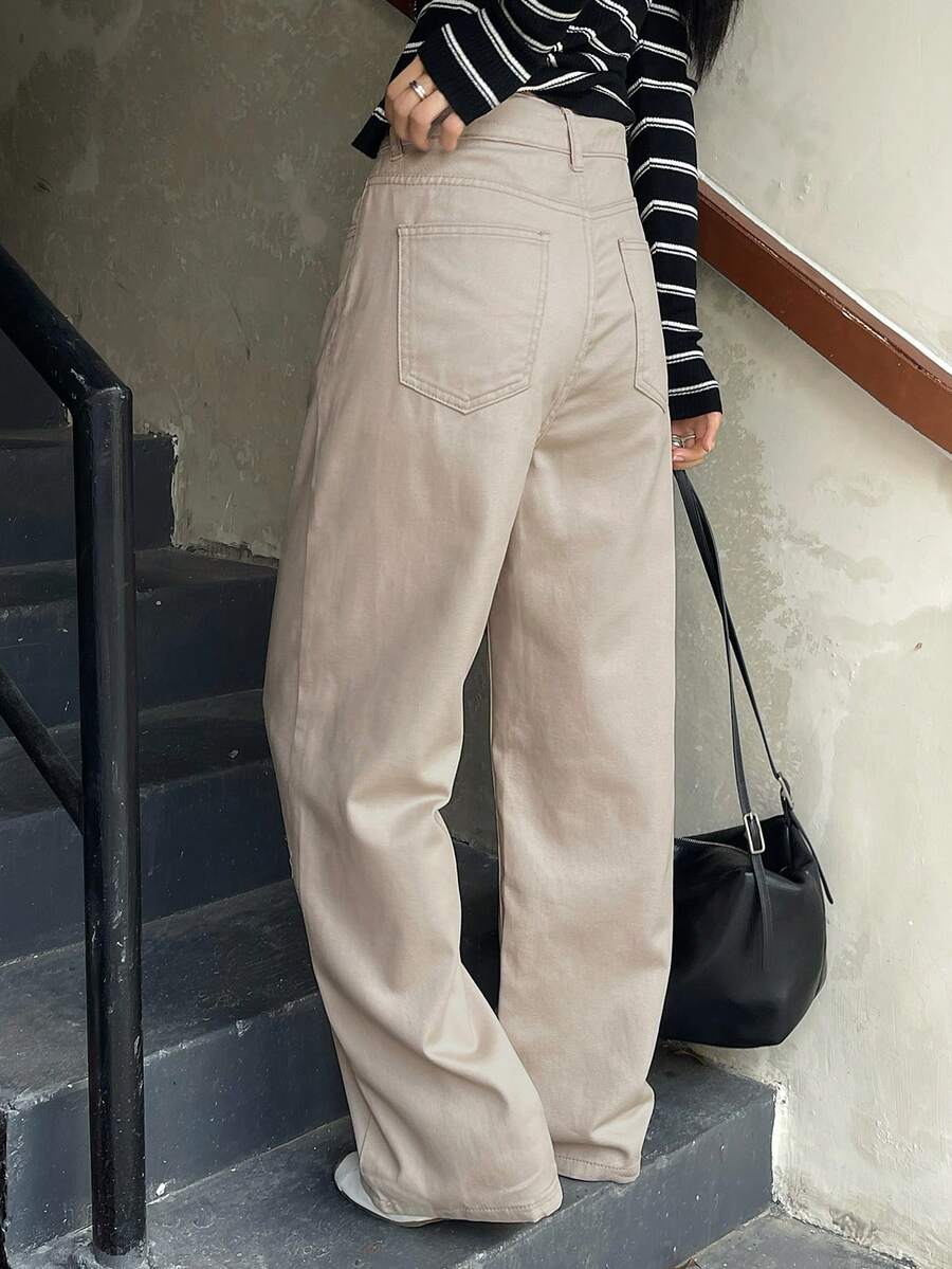 Women's Low Waist Straight Leg Denim Jeans