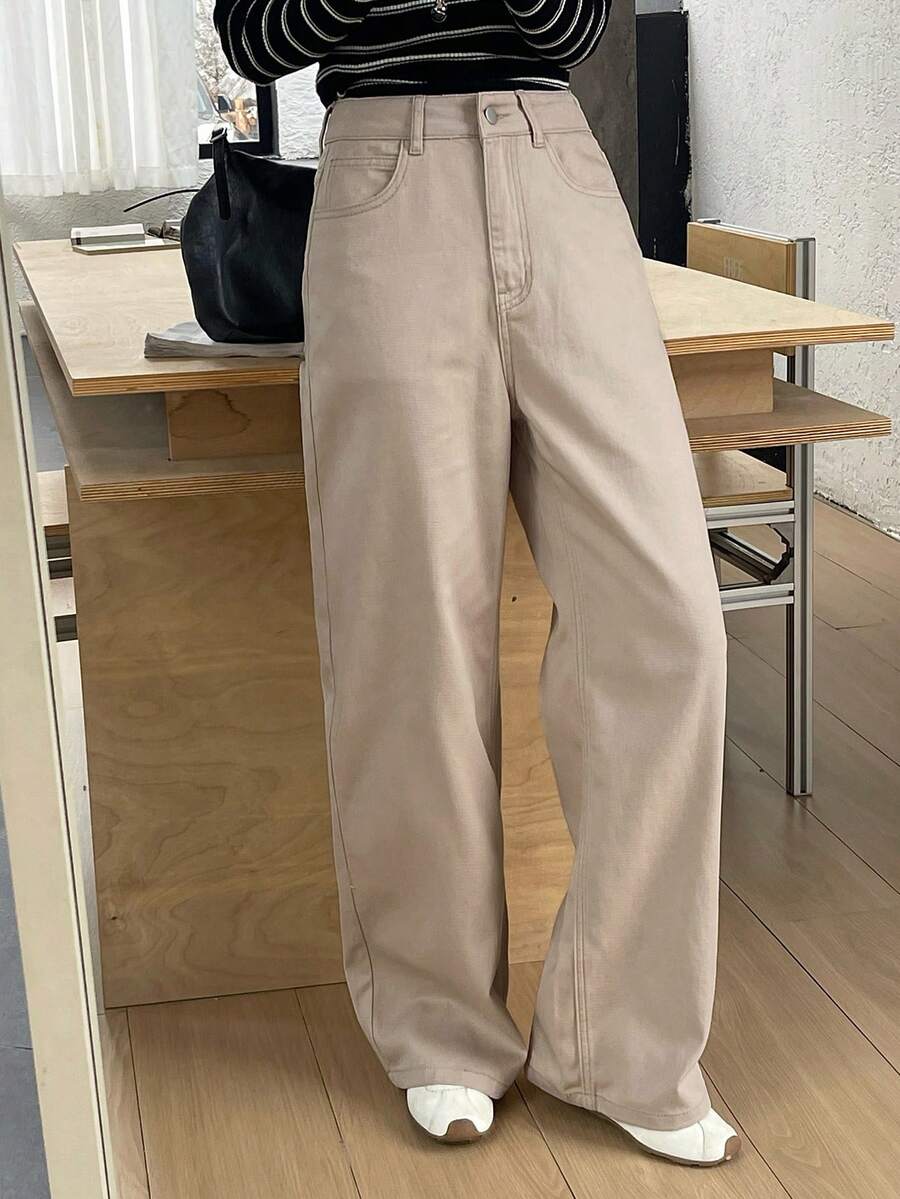 Women's Low Waist Straight Leg Denim Jeans