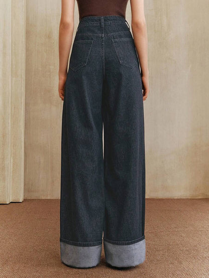 Women's Slim Fit Straight Leg Denim Jeans - Winter Date Night Essential