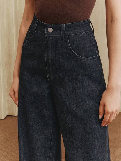Women's Slim Fit Straight Leg Denim Jeans - Winter Date Night Essential