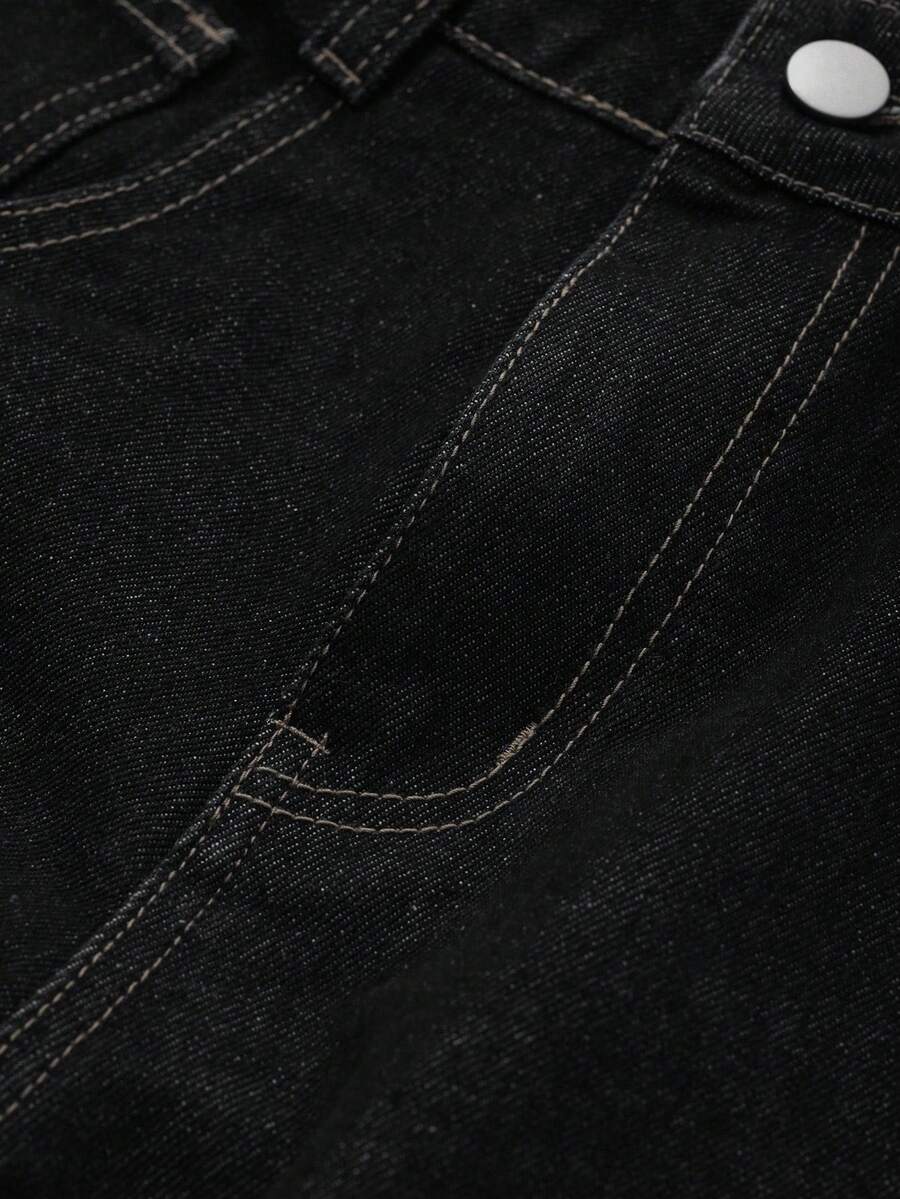 Women's Tall Mid-Rise Loose Straight Leg Denim Jeans