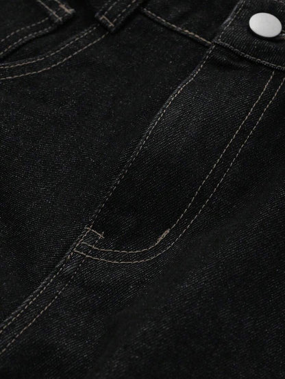 Women's Tall Mid-Rise Loose Straight Leg Denim Jeans
